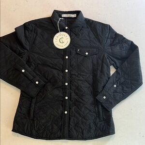 Criquet Men’s black quilted shacket Size S BNWT
